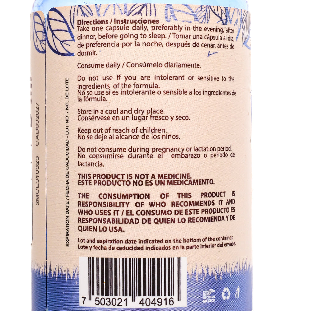 MELATONINA, RHODIOLA ROSEA Y TRIPTOFANOS DE 500MG 2MR