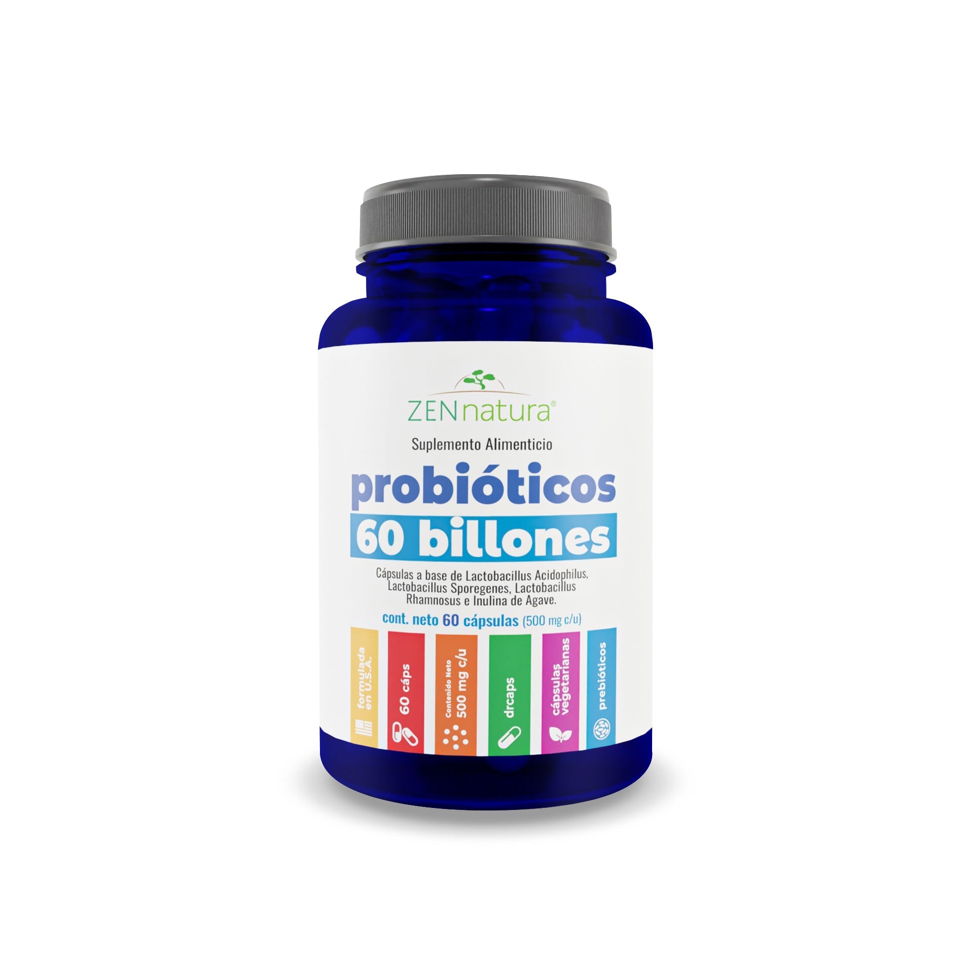 60 BILLONES DE PROBIÓTICOS 500MG | LACTOBACILLUS RHAMNOSUS – ZenNaturaMX