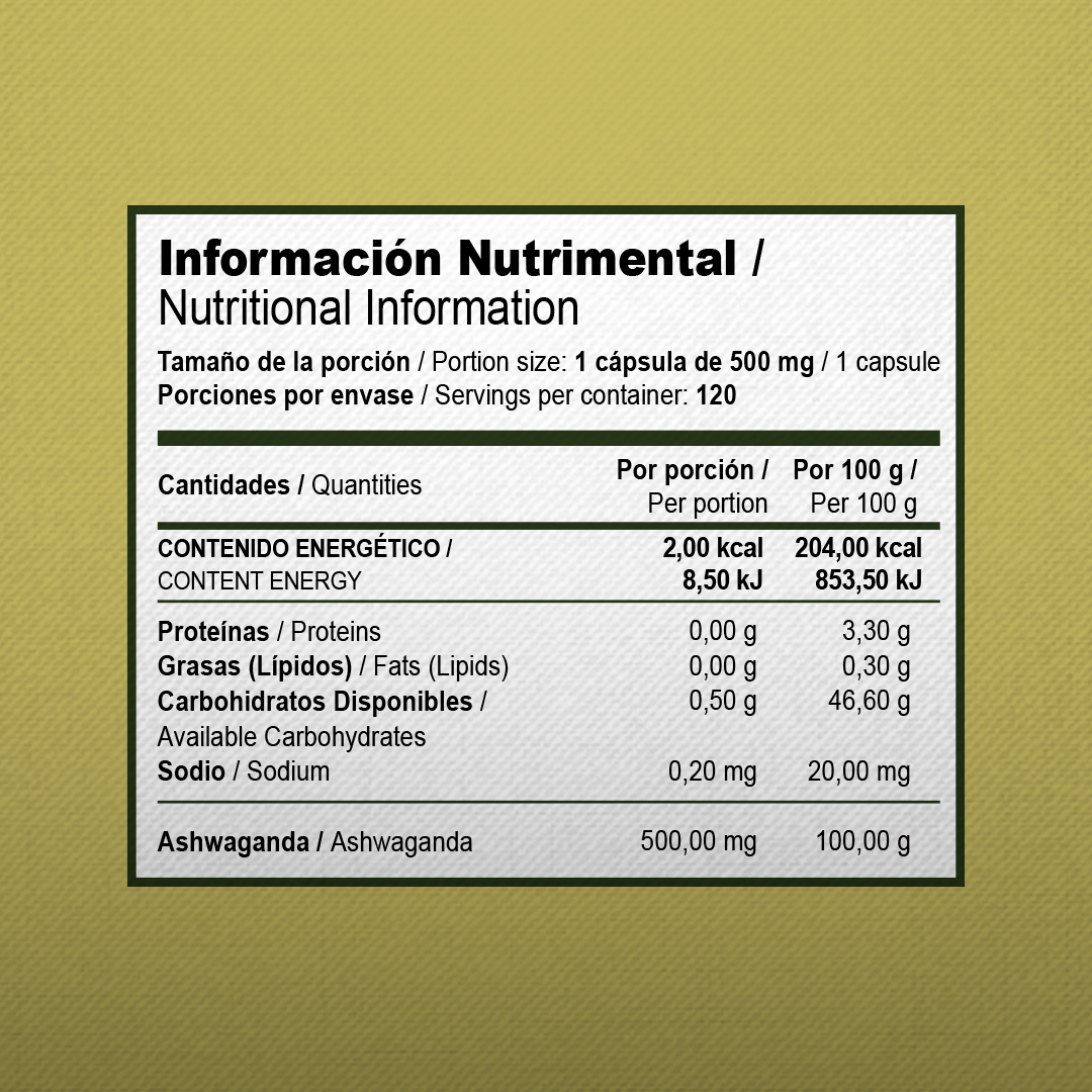 ASHWAGANDA ROOT DE 500MG