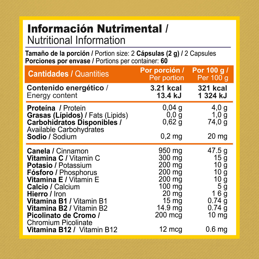 CANELA Y CROMO DE 1GR