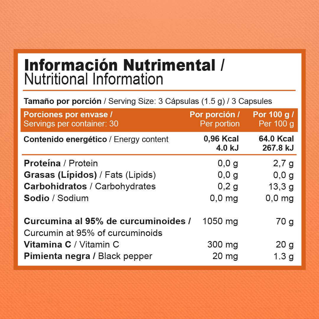 CURCUMINA 500MG + PIMIENTA NEGRA