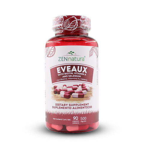BIOTINA, COLÁGENO Y VITAMINA B DE 500MG EVEAUX