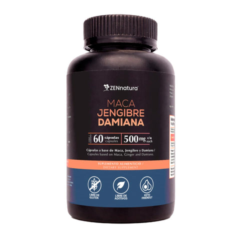 Maca, Jengibre y Damiana | Cápsulas 450 mg