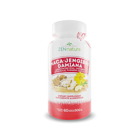 MACA, JENGIBRE Y DAMIANA