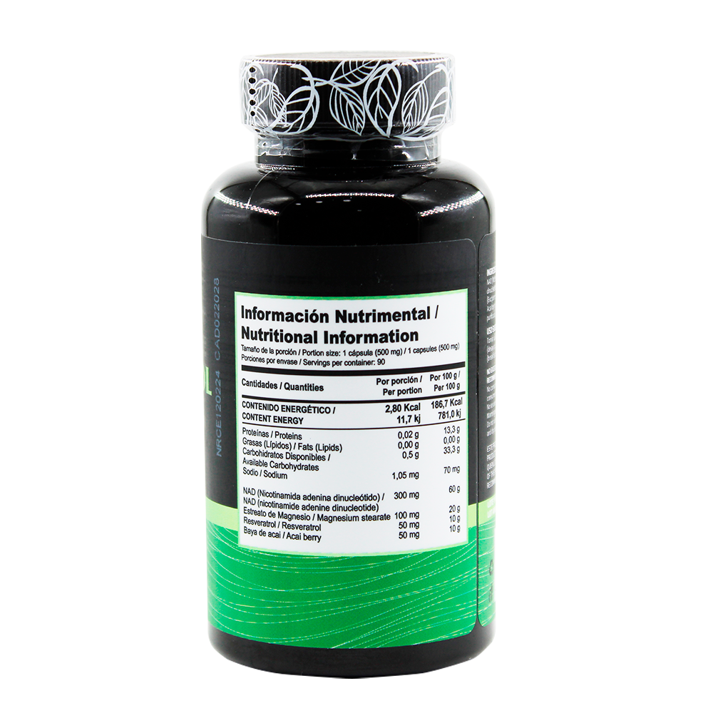 NAD + RESVERATROL DE 500MG