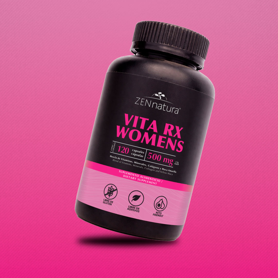 VITA RX WOMENS 500MG CON VITAMINA E, COLAGENO, MACA AMARILLA, ARANDANO, ACIDO HIALURONICO