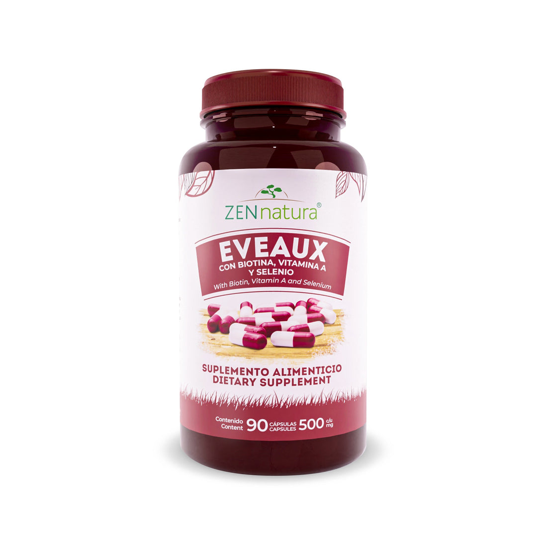 BIOTINA, COLÁGENO Y VITAMINA B | 500MG EVEAUX - ZenNaturaMX