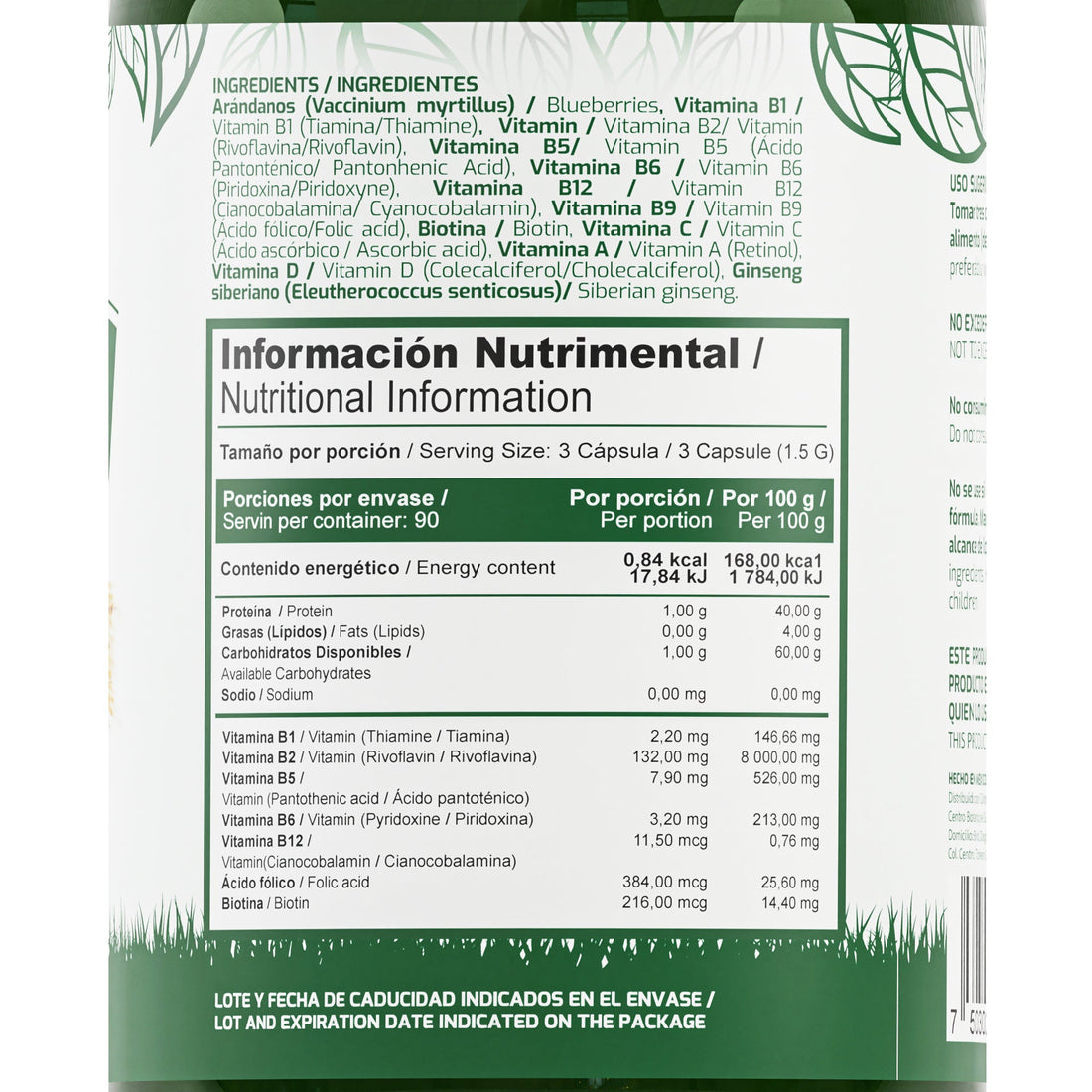 COMPLEJO B Y GINSENG | 500MG - ZenNaturaMX