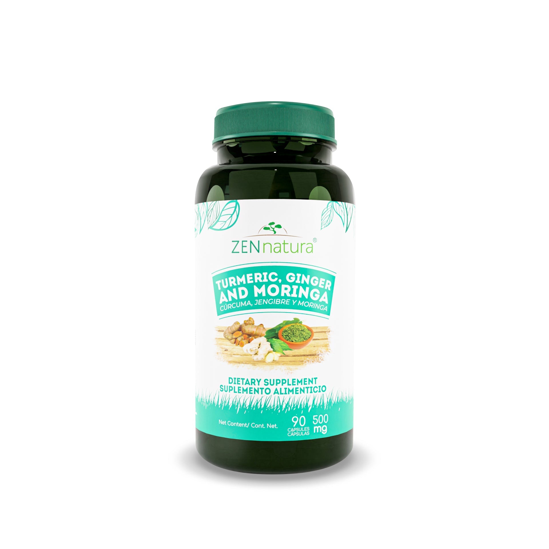 CURCUMA JENGIBRE Y MORINGA 90 CAPS - ZenNaturaMX