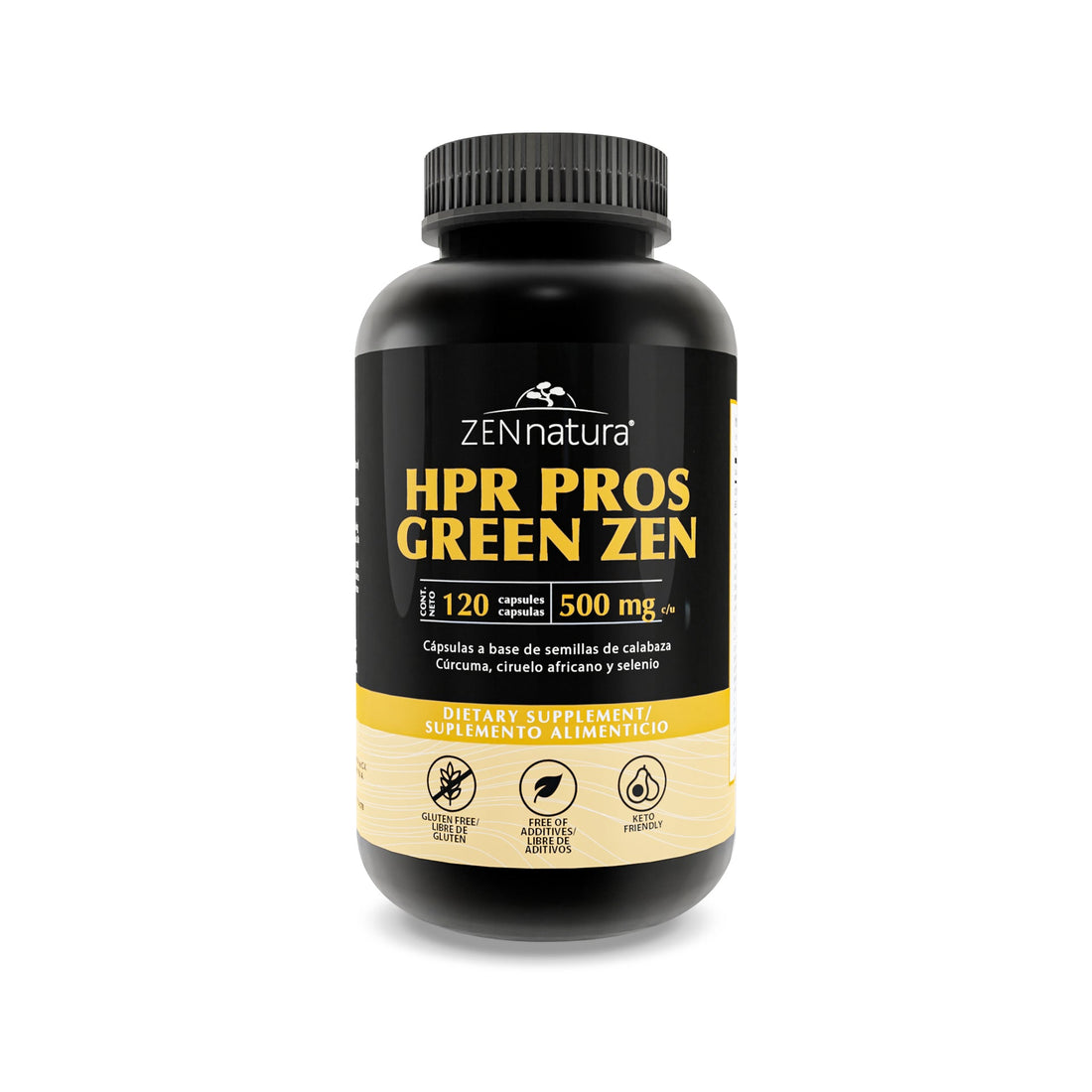 CÚRCUMA, SEMILLA DE CALABAZA, ARÁNANDO Y ZINC 500MG | HPR PROS GREEN - ZenNaturaMX