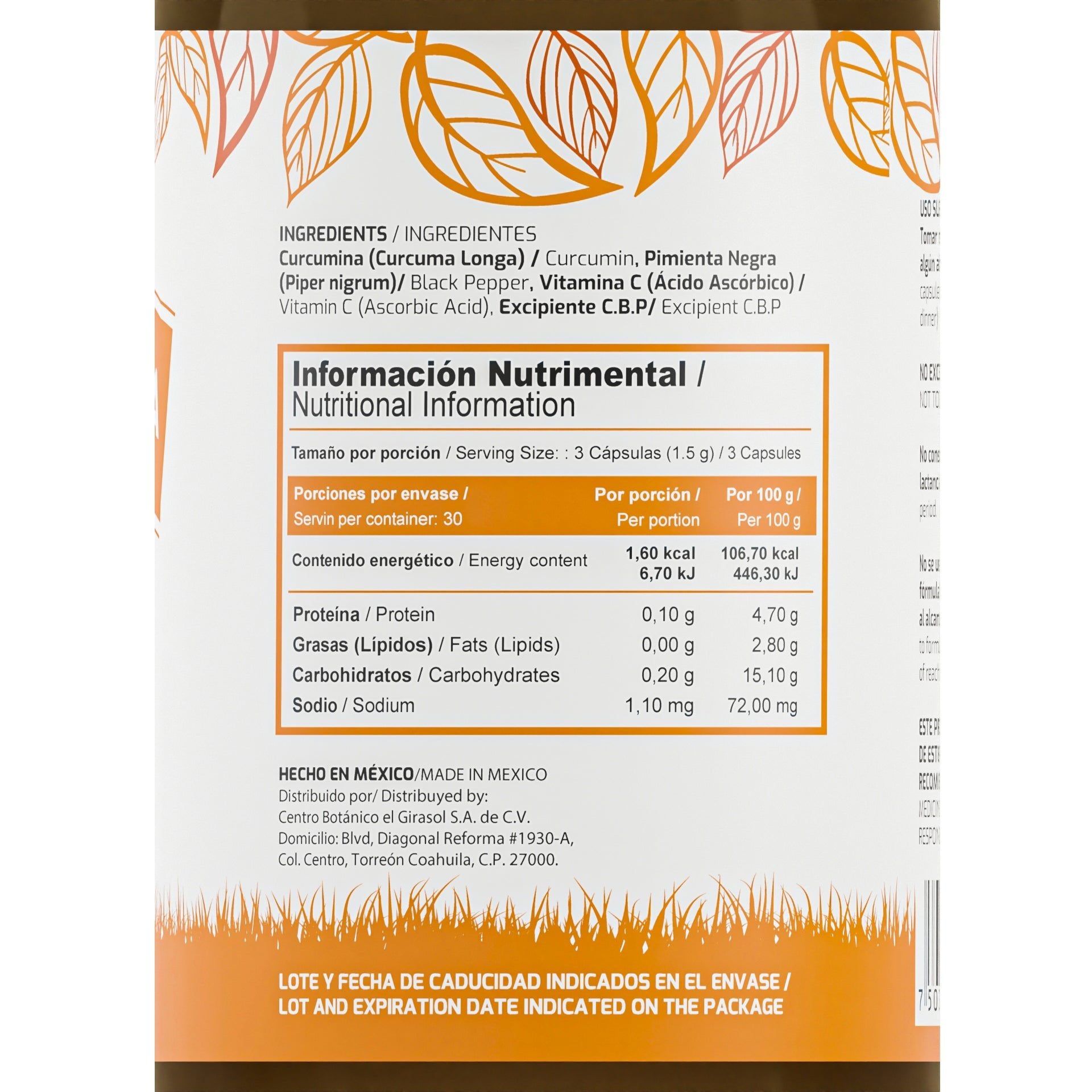 CURCUMINA 500MG - ZenNaturaMX