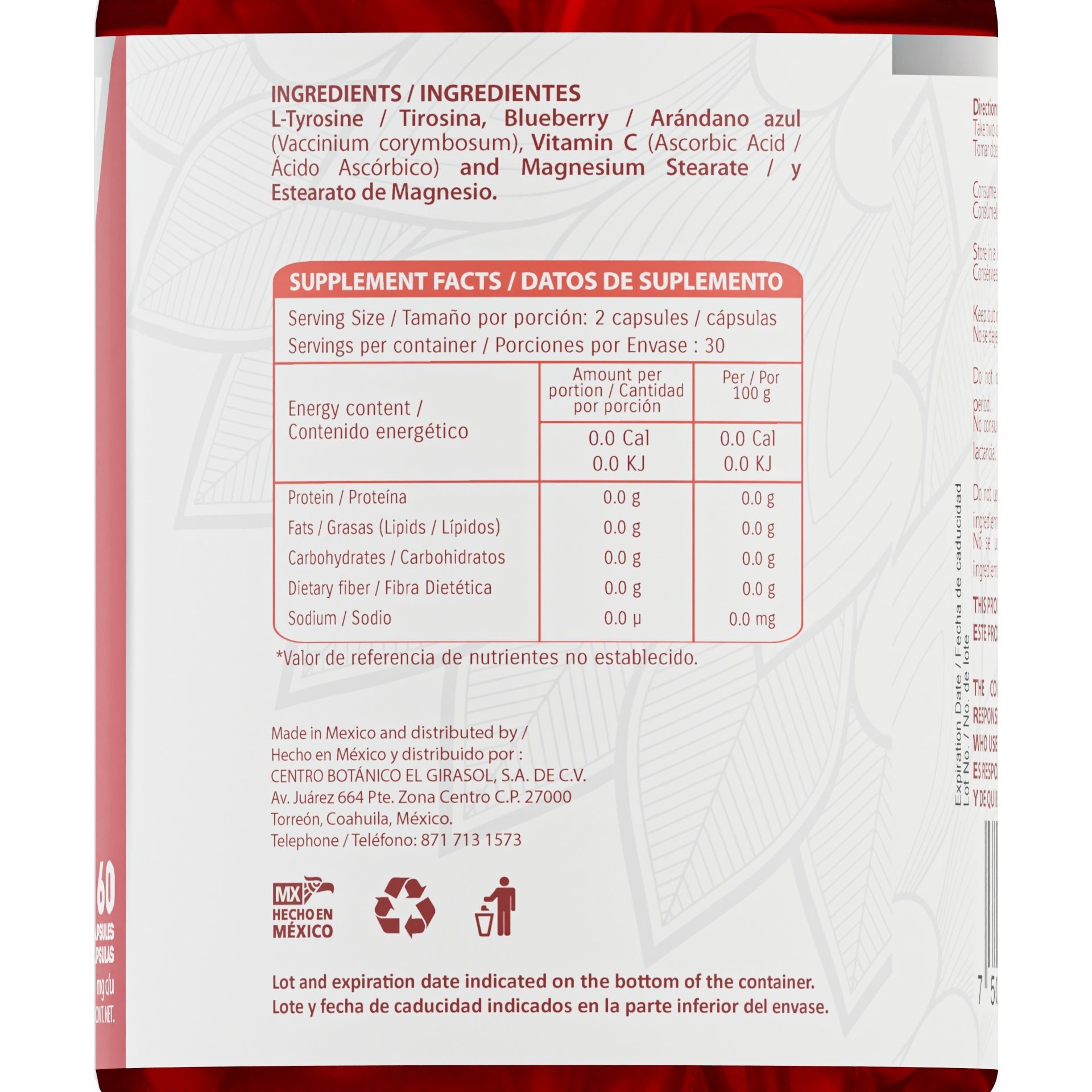 L - TYROSINE | 500MG - ZenNaturaMX