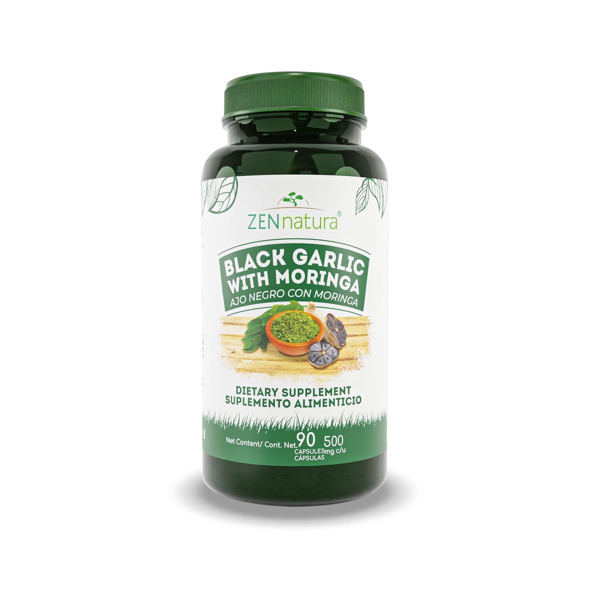 MORINGA CON AJO NEGRO 500MG - ZenNaturaMX