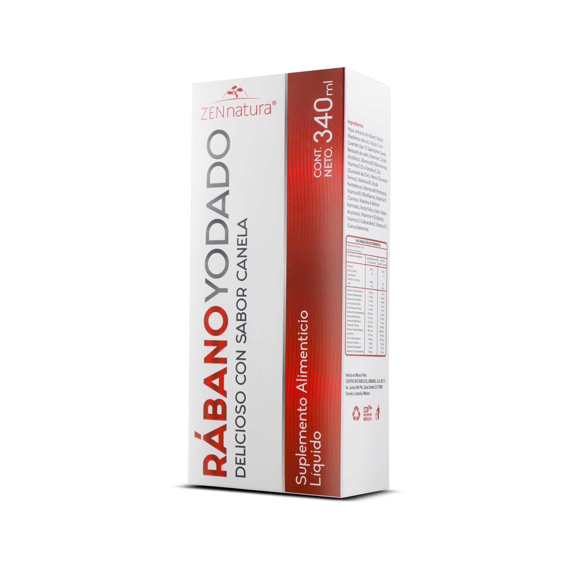 RABANO YODADO LIQUIDO 340ML - ZenNaturaMX