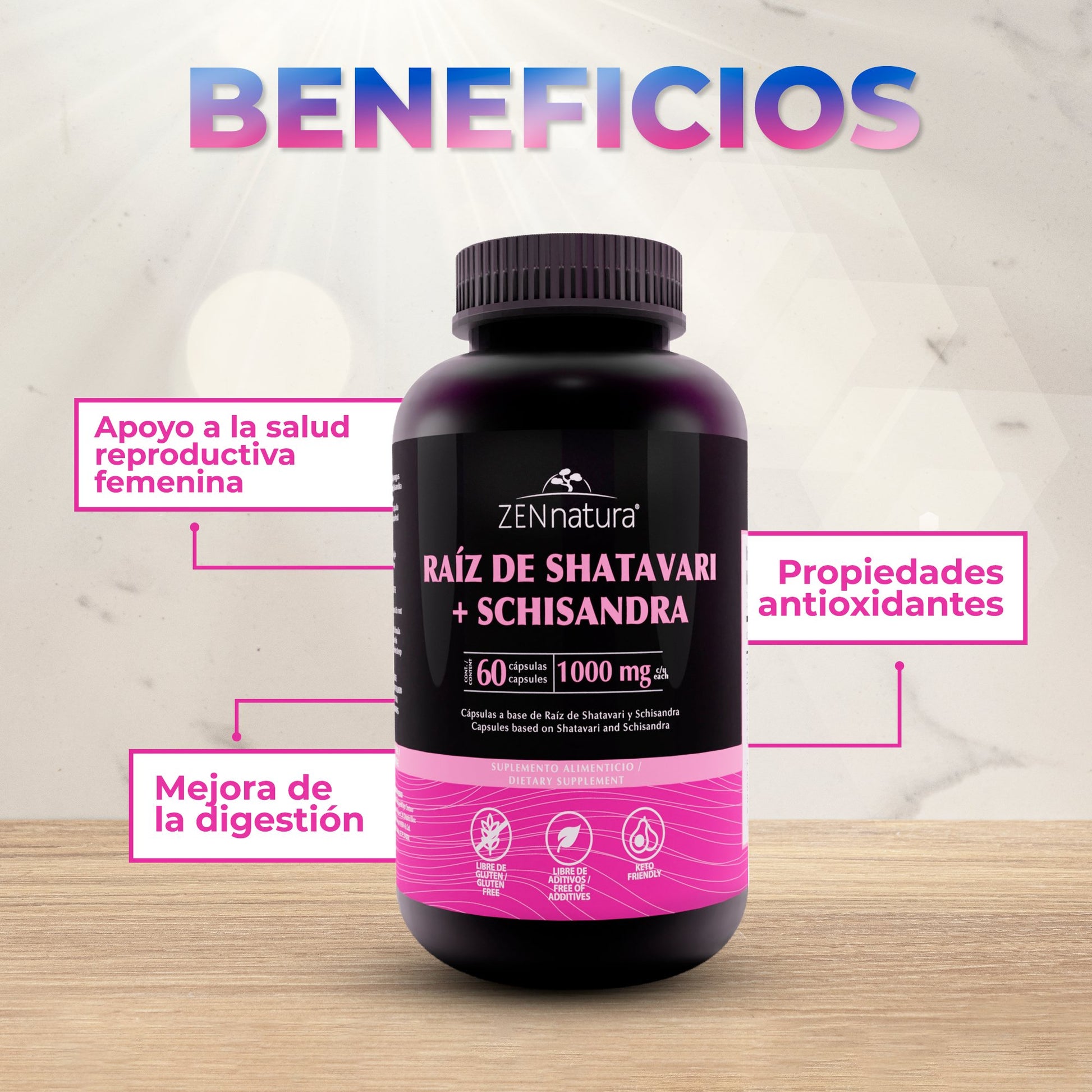 RAÍZ DE SHATAVARI + SCHISANDRA 1000MG| - ZenNaturaMX