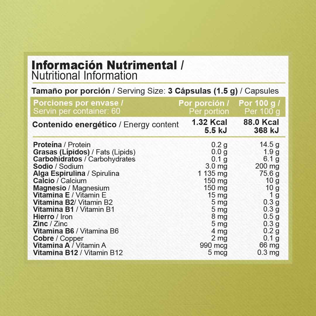 Alga espirulina orgánica | 500 mg