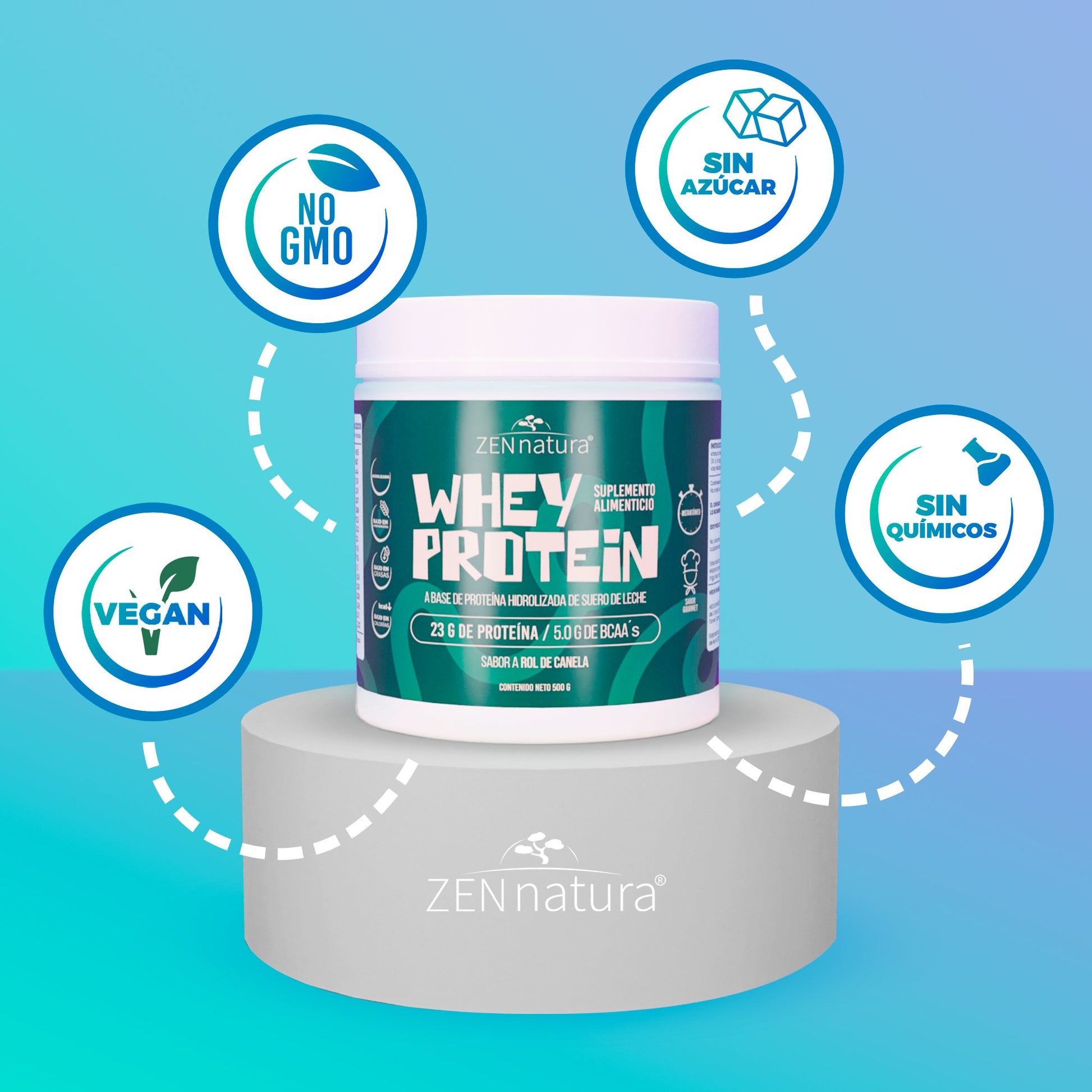 WHEY PROTEIN 500G | ROL DE CANELA - ZenNaturaMX